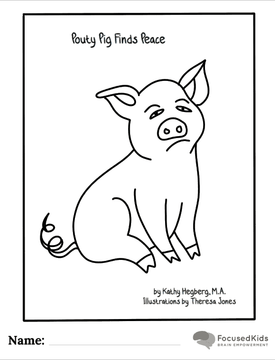 FocusedKids Coloring Page Download: Pouty Pig